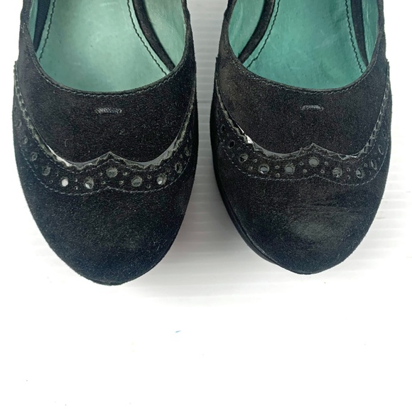 COULEUR POURPRE Suede Mary Jane Wedges - Picture 4 of 8